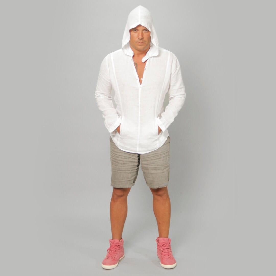The Linen Hoodie Shirt - Claudio Milano Couture 